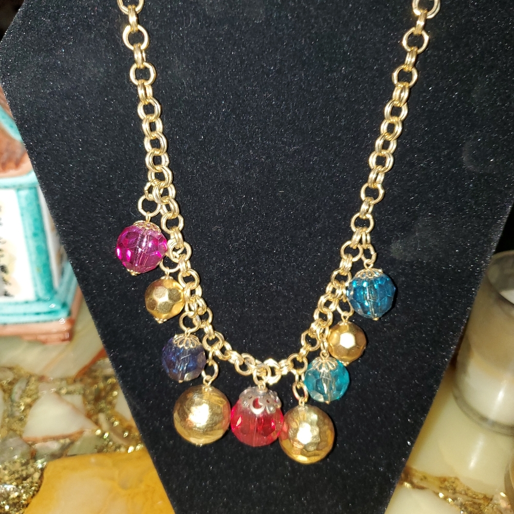 Cathy and Marsha Colored Beaded Necklace